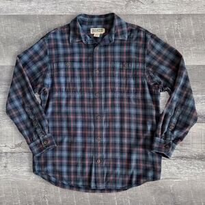 Duluth Trading Co Free Swingin Flannel Button Up Shirt Mens M Relaxed Fit Cotton